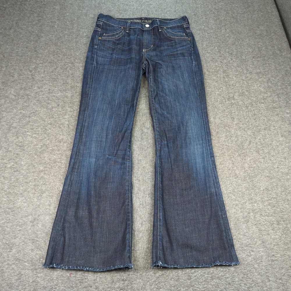 Citizens of Humanity Jeans Womens 28 Blue Hutton Wide Leg Dark Wash Boho CoH